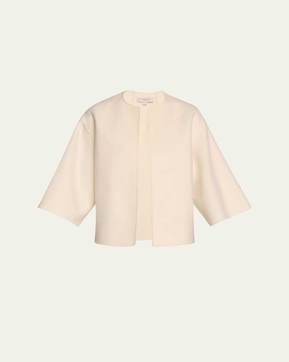 Open-Front Wool Kimono Jacket